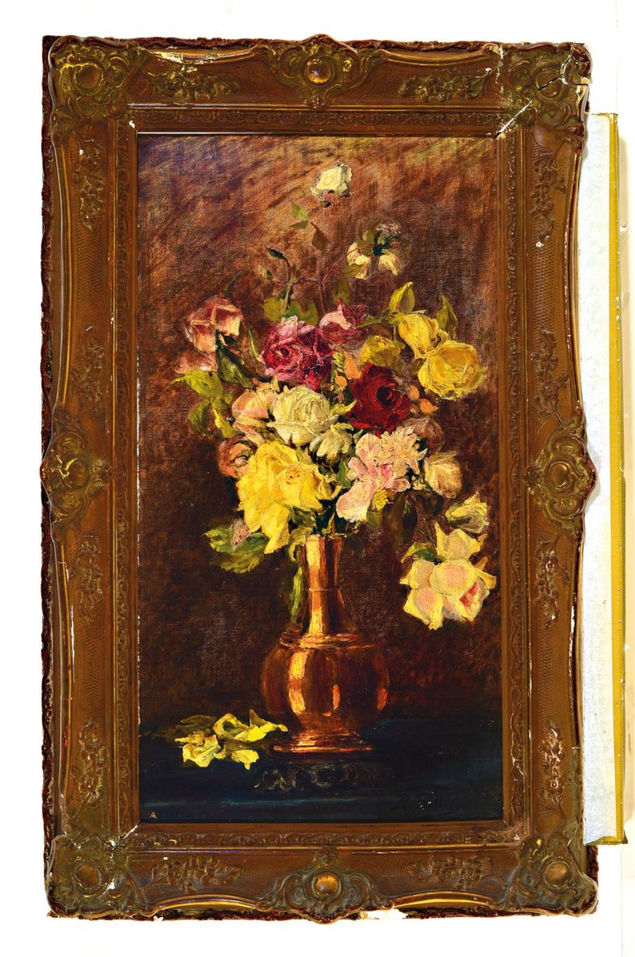 Hubert Bellis, 1831-1902, Stillleben mit Rosen, Öl/Lwd, - Image 3 of 3