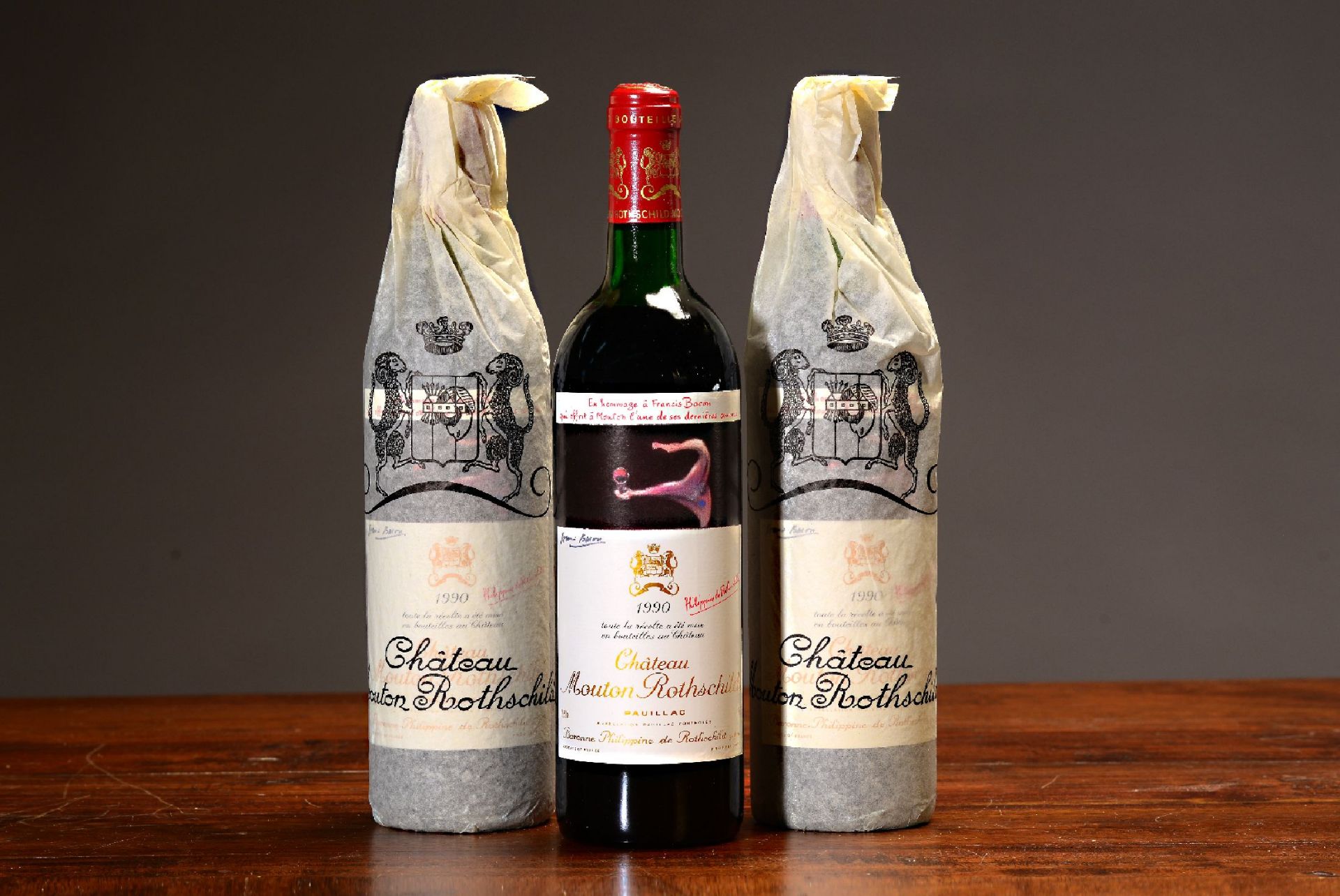 3 Flaschen 1990 Chateau Mouton Rothschild,  Paulliac,