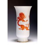 Große Vase, Meissen, 2. Wahl, Porzellan, Ming-Drache in