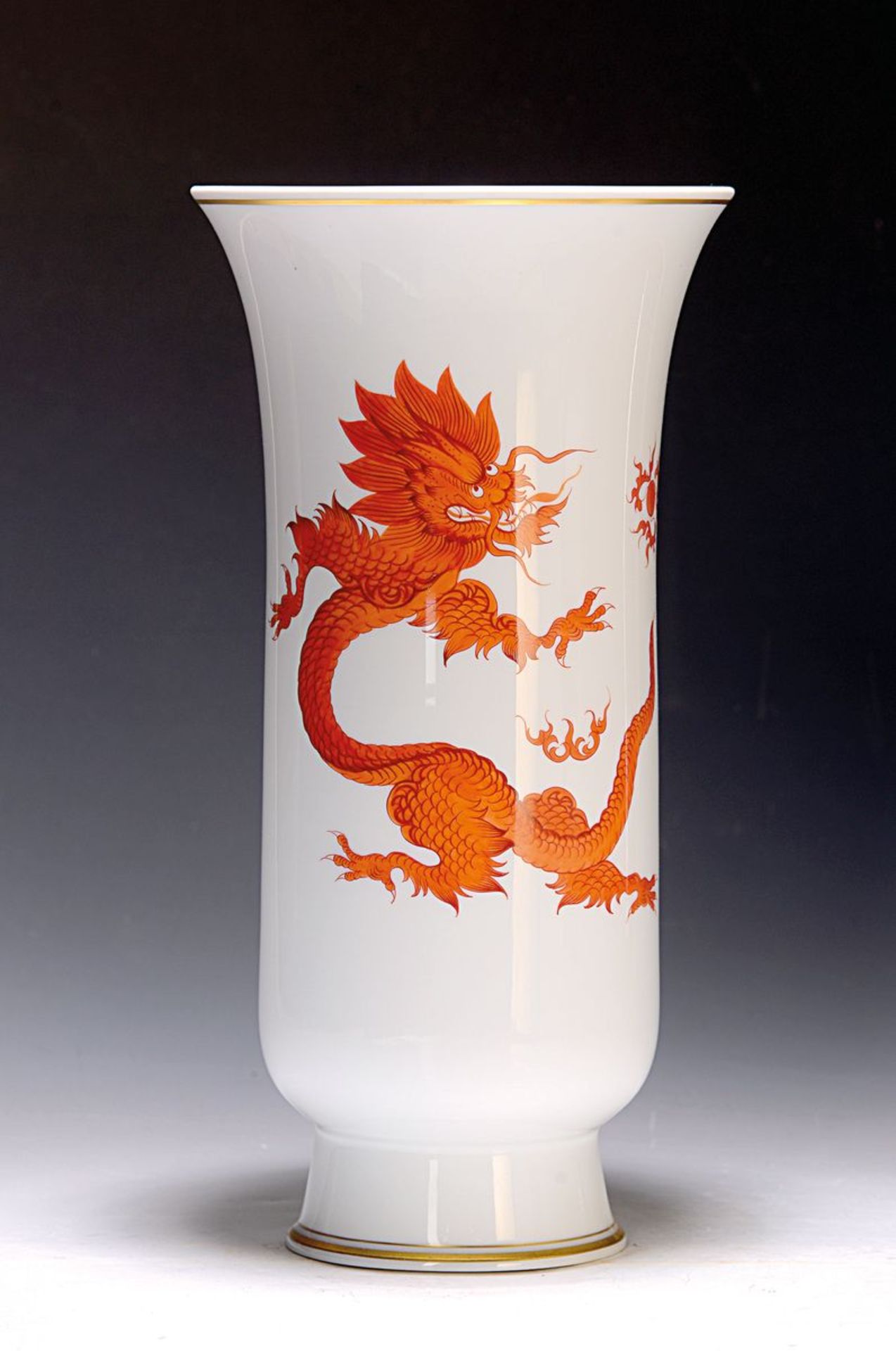 Große Vase, Meissen, 2. Wahl,  Porzellan, Ming-Drache in
