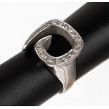 14 kt Gold Diamant-Ring,   WG 585/000, ausgefallener