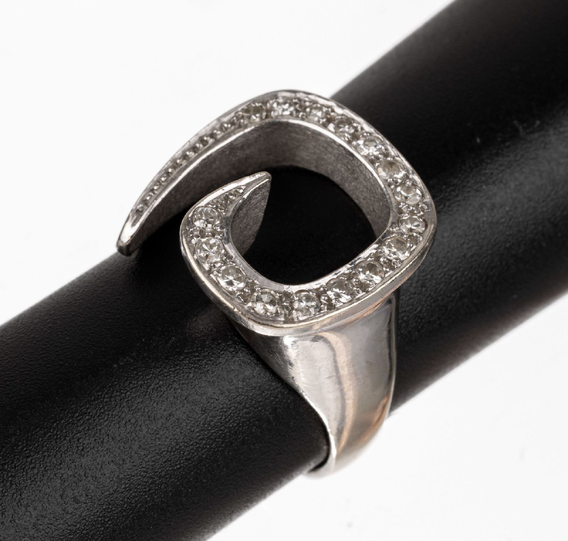 14 kt Gold Diamant-Ring, WG 585/000, ausgefallener