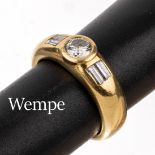 18 kt Gold WEMPE Diamant-Ring,   GG 750/000, Brillant und