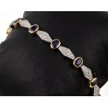 18 kt Gold Brillant-Saphir-Armband, GG/WG 750/000,