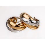 Paar 18 kt Gold Brillant-Ohrclips,   GG/WG 750/000, in WG