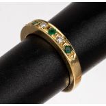 18 kt Gold Smaragd-Brillant-Ring, GG 750/000, 3