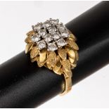 18 kt Gold Brillant-Ring,   GG/WG 750/000, abstrakte