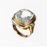 14 kt Gold Aquamarin-Ring , GG 585/000, facett. Aquamarin