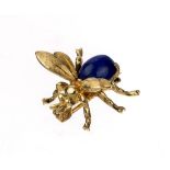 14 kt Gold Lapislazuli-Brosche, 'Fliege',   GG 585/000,