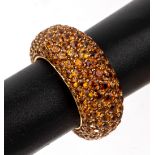 18 kt Gold Saphir-Ring,   GG 750/000, verlaufende