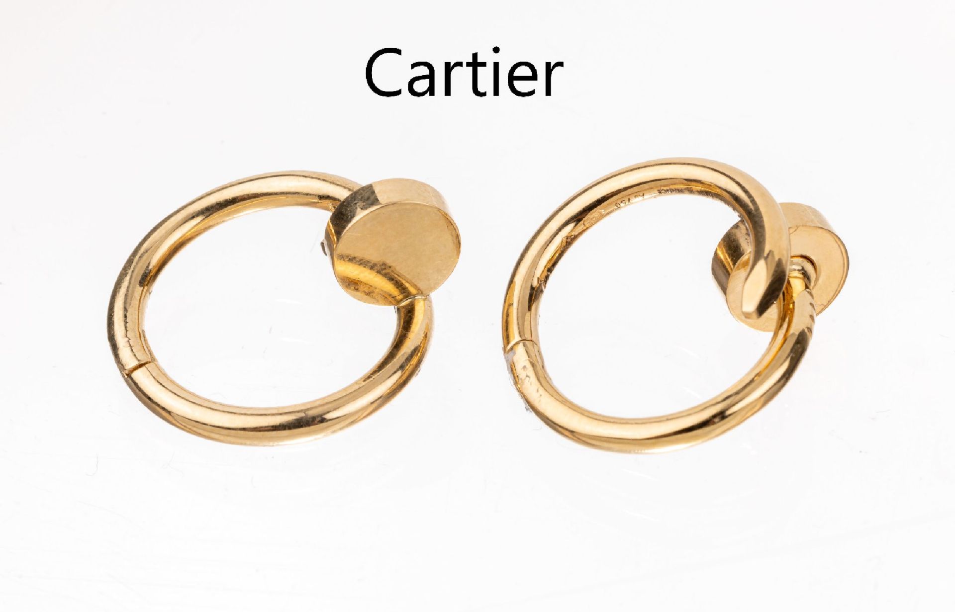 Paar 18 kt Gold CARTIER Manschettenknöpfe, 'juste un