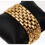 Breites 18 kt Gold Armband,   GG 750/000, Glieder matt.