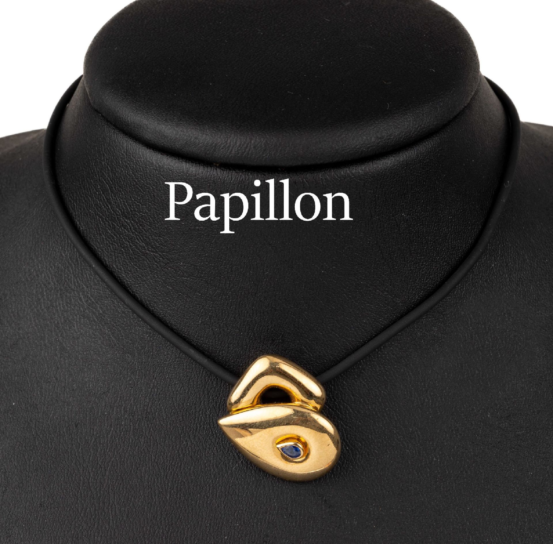 18 kt Gold PAPILLON Saphir-Anhänger, GG 750/000,