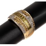 14 kt Gold Citrin-Diamant-Ring,   GG 585/000,29