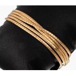 18 kt Gold Armband, GG 750/000, 5-reihig, grav. und