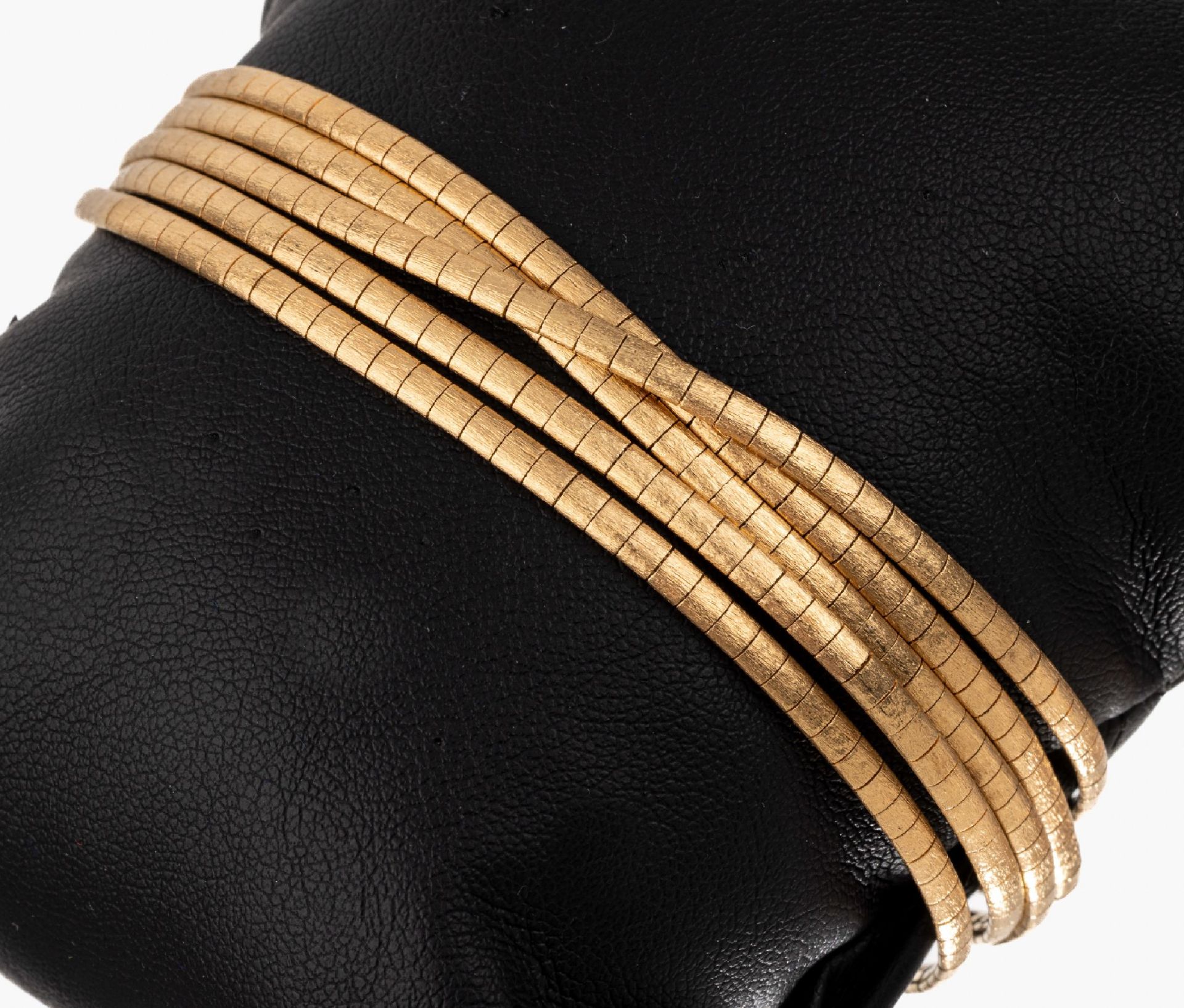 18 kt Gold Armband, GG 750/000, 5-reihig, grav. und