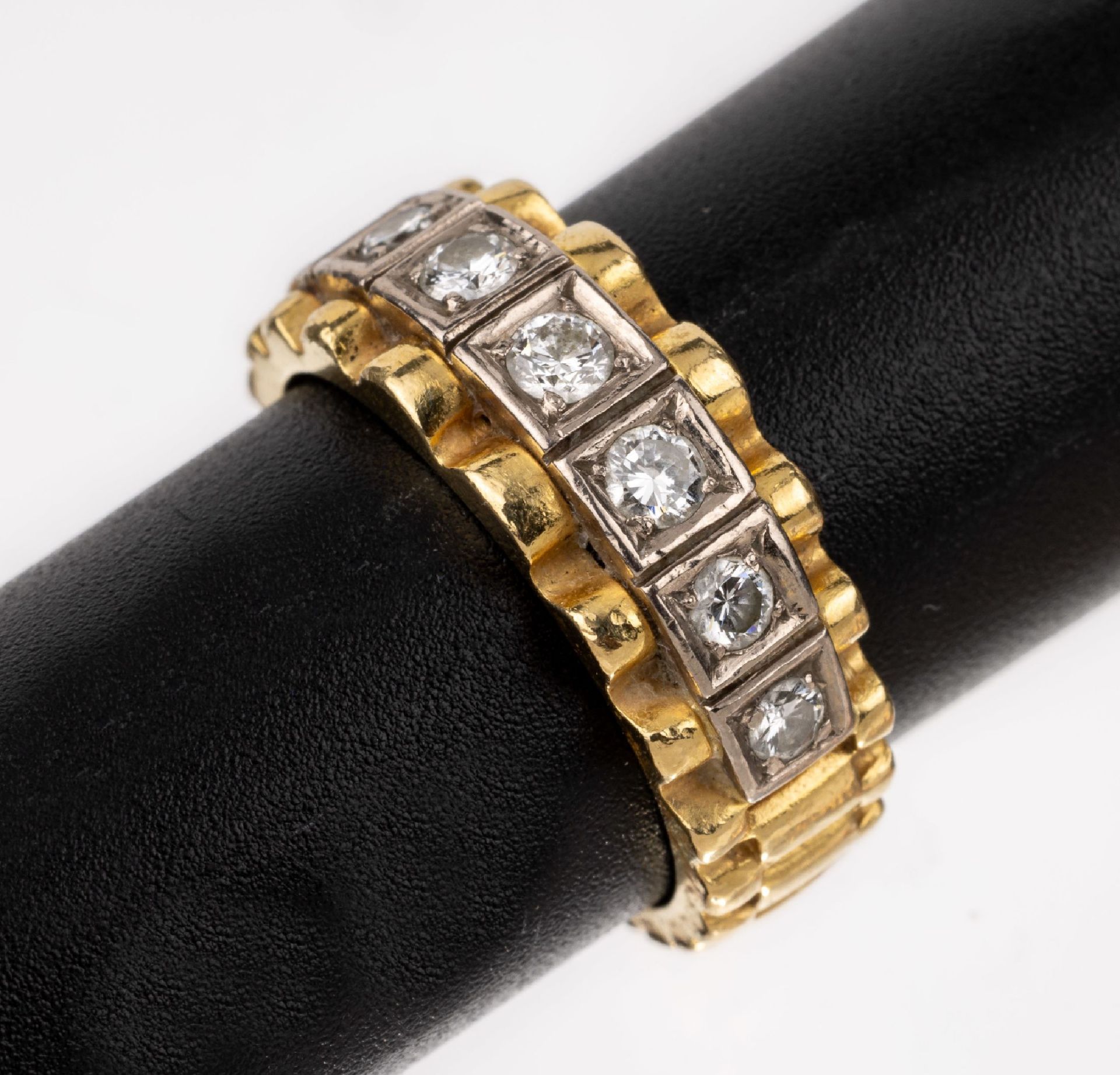 18 kt Gold Brillant-Ring, GG/WG 750/000, 7 in WG