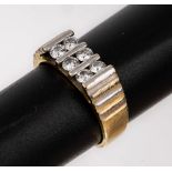 18 kt Gold Brillant-Ring, GG/WG 750/000, 6 Brillanten