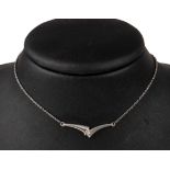 Platin Brillant-Collier,   Platin 950/000 undGG 900/000,