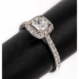 18 kt Gold Diamant-Ring,   WG 750/000,