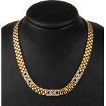 18 kt Gold Brillant-Collier,   GG/WG