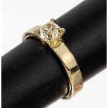 14 kt Gold Diamant-Ring, GG 585/000, Altschliffdiamant