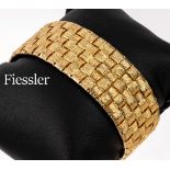 Aufwändiges 18 kt Gold Armband, FIESSLER/Pforzheim,   GG