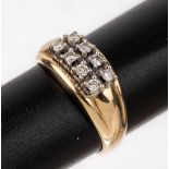 14 kt Gold Brillant-Ring,   GG/WG 585/000, 8 in WG