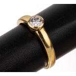 18 kt Gold Brillant Ring, GG 750/000, Brillant ca. 0.60