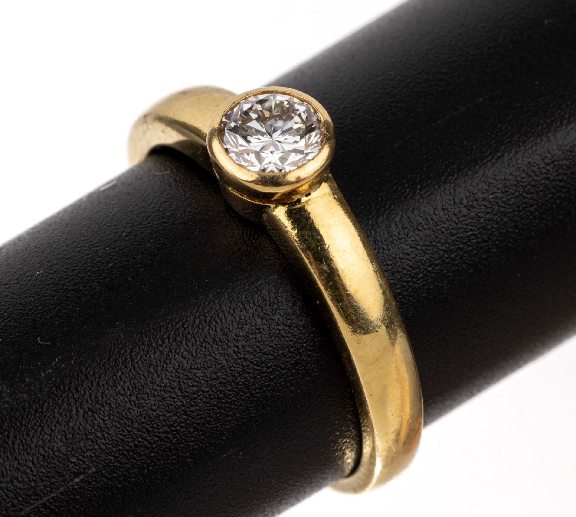 18 kt Gold Brillant Ring, GG 750/000, Brillant ca. 0.60