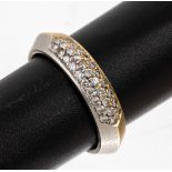 18 kt Gold und Platin Brillant-Ring,   eine GG 750/000,