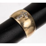 14 kt Gold Brillant-Ring,   GG 585/000, schlichter