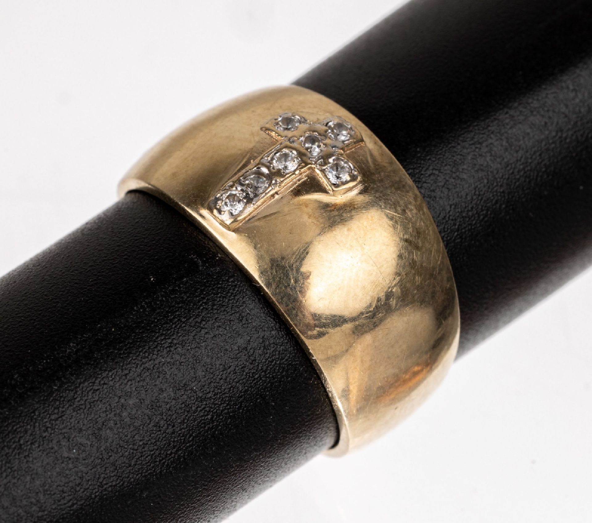 14 kt Gold Brillant-Ring,   GG 585/000, schlichter