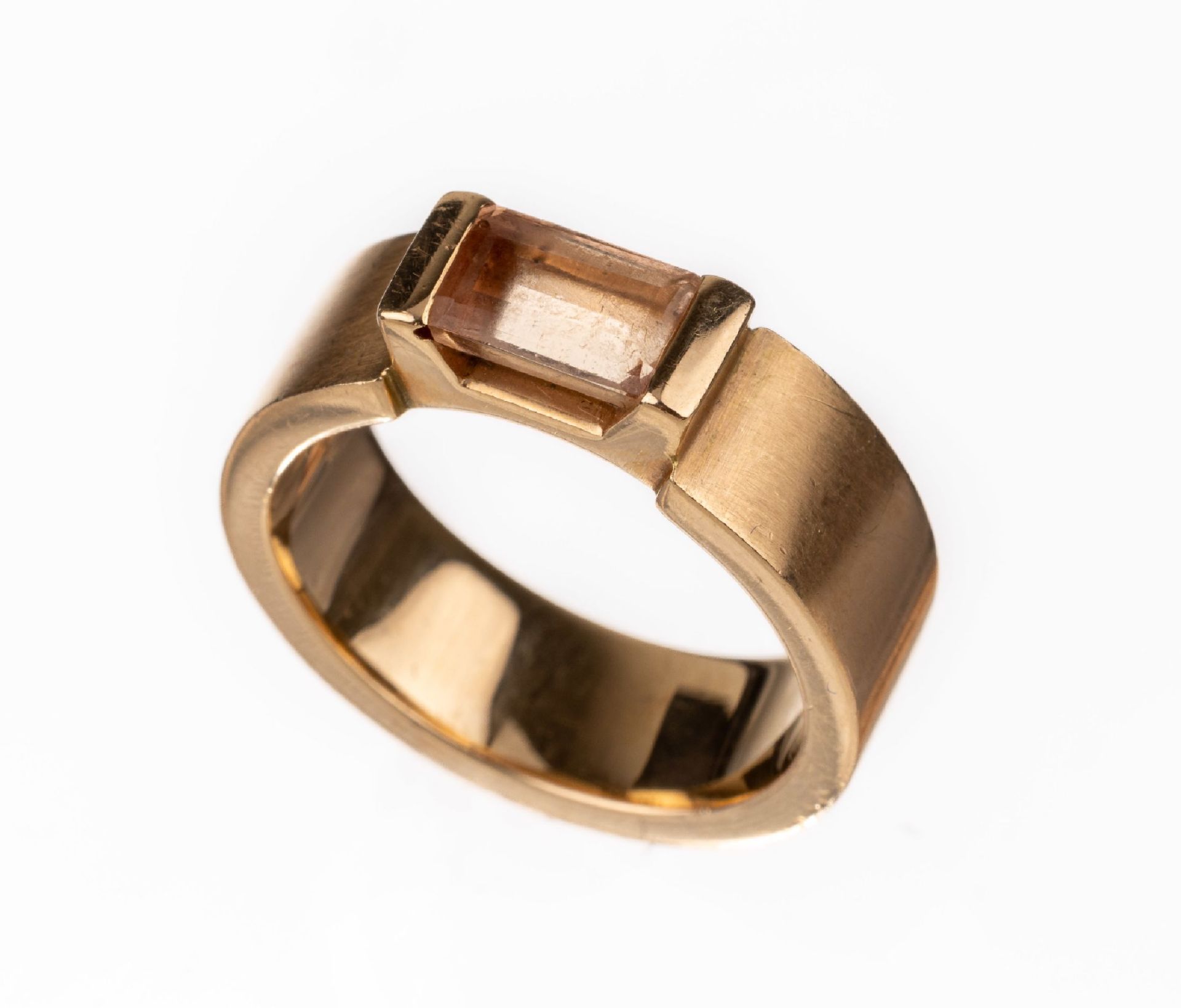 14 kt Gold Turmalin-Ring, GG 585/000, facett.