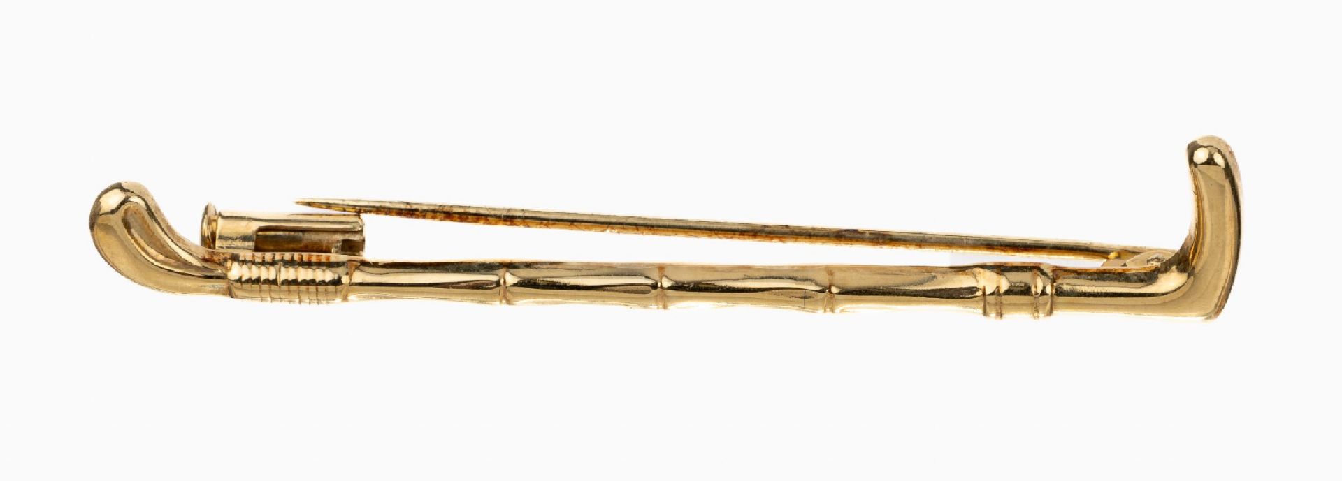 14 kt Gold Brosche 'Golfschläger',   GG 585/000 gepr., L.