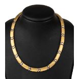 18 kt Gold Collier, GG/WG 750/000, GG Glieder sat., WG