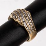 14 kt Gold Brillant-Ring,   GG 585/000, Ringkopf