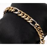 14 kt Gold Flachpanzerarmband, ca. 47.4 g,   GG/WG