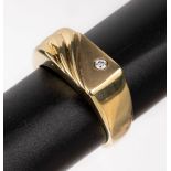 8 kt Gold Brillant-Herrenring,   GG 333/000, part. sat.,