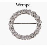 WEMPE 18 kt Gold Brillant-Brosche, WG 750/000,