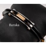 BARAKA Armband mit Tigerauge, GG 750/000 und Stahl, z.T.