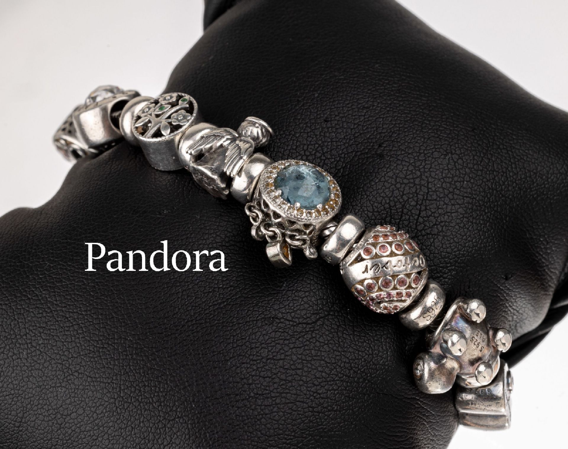 PANDORA-Armband,   925er Silber, div. Charms,versch.