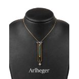 18 kt Gold Designer Turmalin-Brillant- Anhänger,   GG/WG