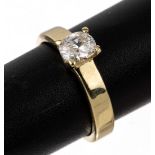 14 kt Gold Diamant-Ring, GG 585/000, oval facett.