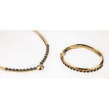 14 kt Gold Saphir-Diamant-Schmuckset,   GG/WG585/000,