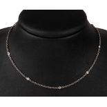 Platin Brillant-Collier, PT 950/000, 6 Brillanten zus.