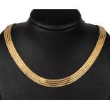 14 kt Gold Collier,   GG 585/000, ca. 64.7 g, D. ca. 15