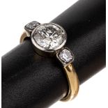 18 kt Gold Diamant-Ring,   GG 750/000,