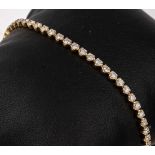 14 kt Gold Brillant-Armband,   GG 585/000, 53Brillanten