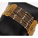 18 kt Gold Armband,   GG 750/000 gepr., 15 Reihen mit kl.